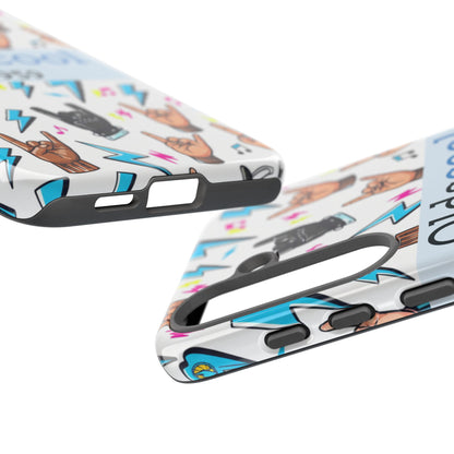 Retro Rock 'Oldscool 1959' Phone Case – Lightning & Rock Hand Pattern - Ramshackle Shack