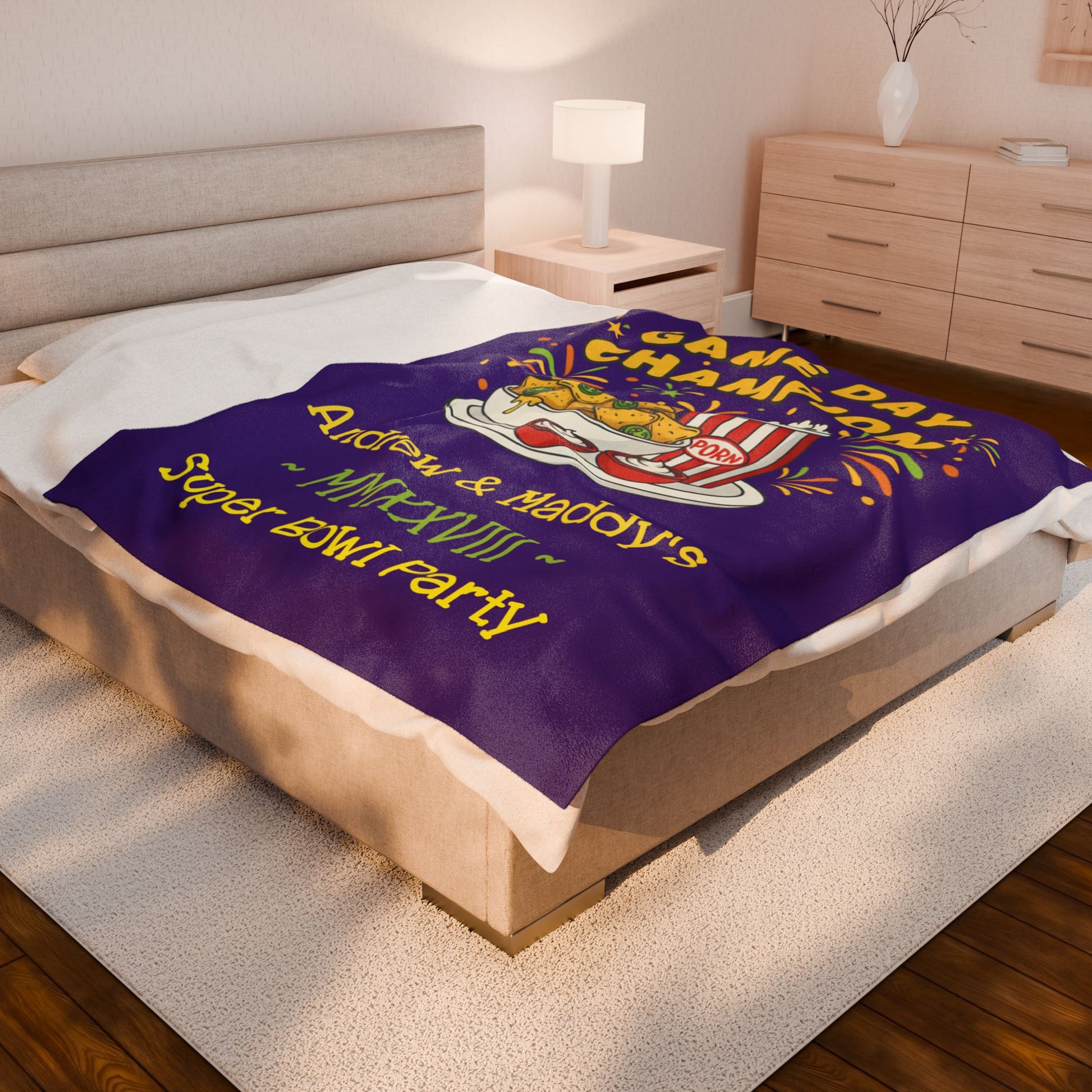 Game Day Champion Blanket | Super Bowl Party, Game Day Humor - Ramshackle Shack