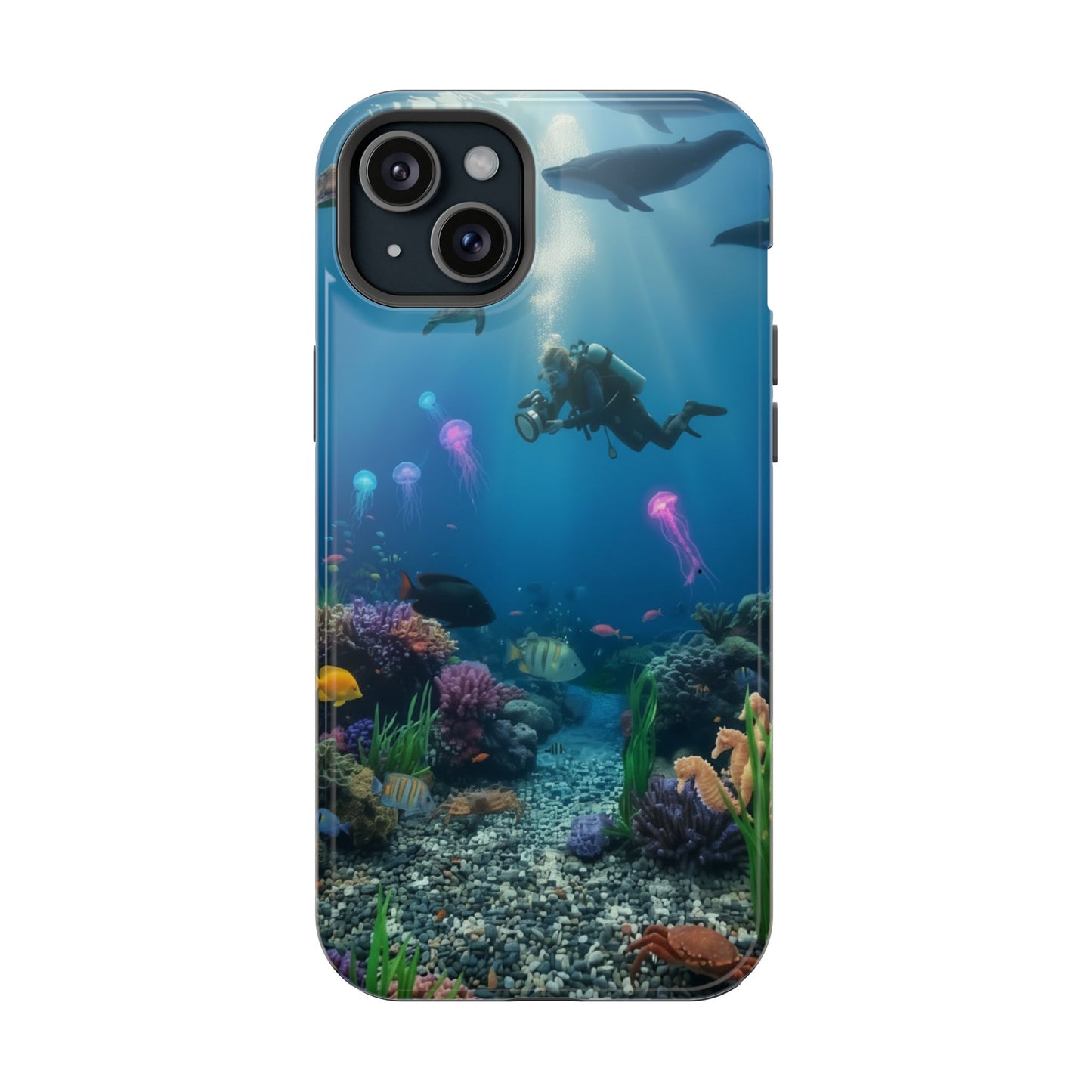 Underwater Diver Phone Case — Magnetic Impact‑Resistant Ocean Design