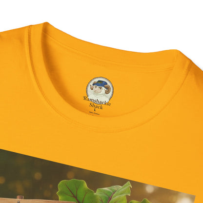 Unisex softstyle T-shirt featuring a humorous beetroot graphic and "Just Beet It!" slogan, by Printify.