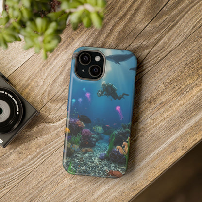 Underwater Diver Phone Case — Magnetic Impact‑Resistant Ocean Design