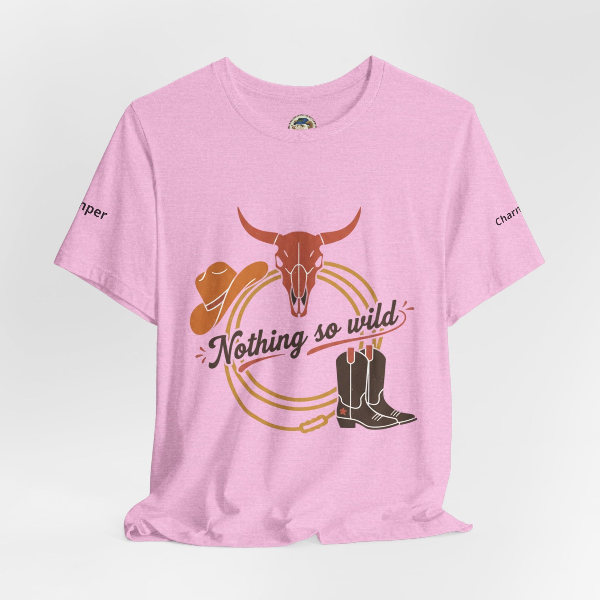 Personalized Western Sunset T-shirt featuring a rider design on a casual Printify T-shirt with vibrant sunset colors.
