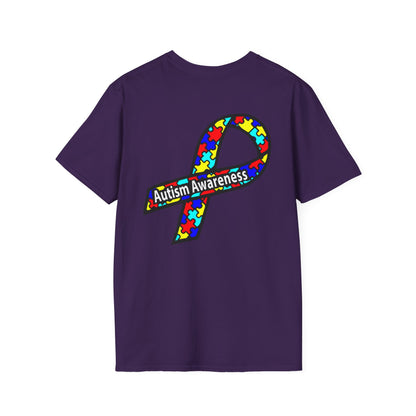 Autism Awareness T-Shirt — "Not Fighting Autism, Working With It" Puzzle Ribbon Tee - Ramshackle Shack