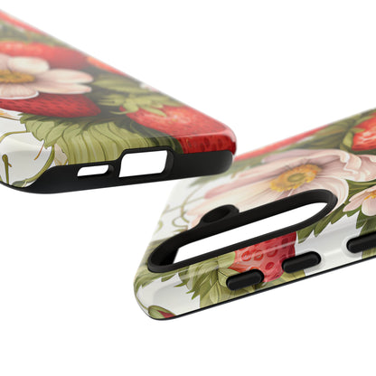 Strawberry Blossom Phone Case — Floral Protective Tough Case - Ramshackle Shack
