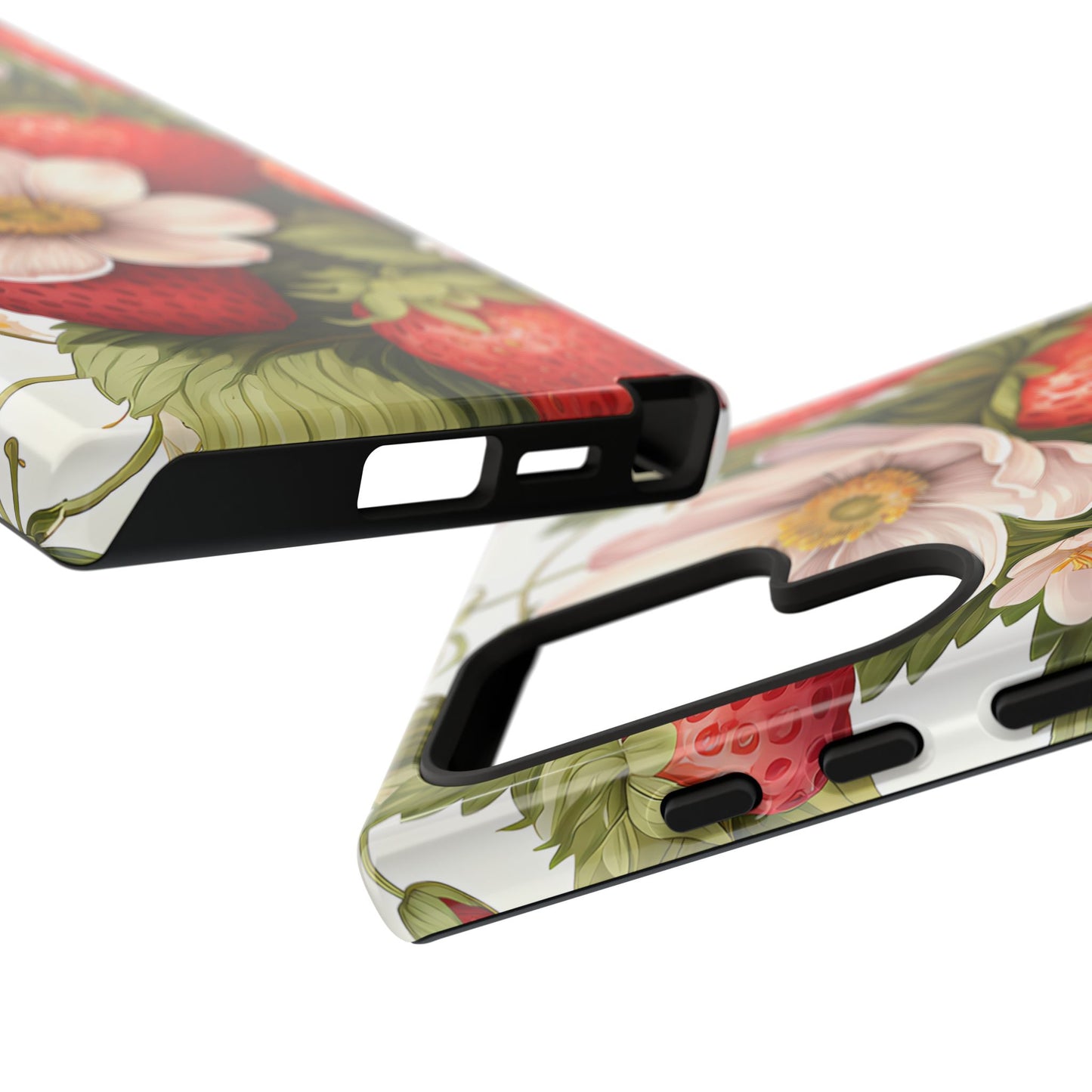 Strawberry Blossom Phone Case — Floral Protective Tough Case - Ramshackle Shack