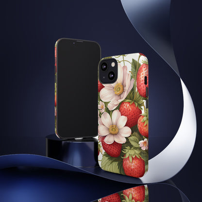 Strawberry Blossom Phone Case — Floral Protective Tough Case - Ramshackle Shack