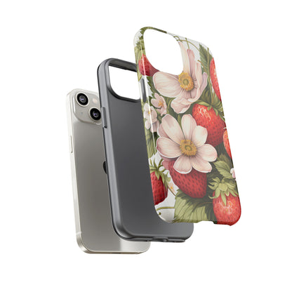 Strawberry Blossom Phone Case — Floral Protective Tough Case - Ramshackle Shack