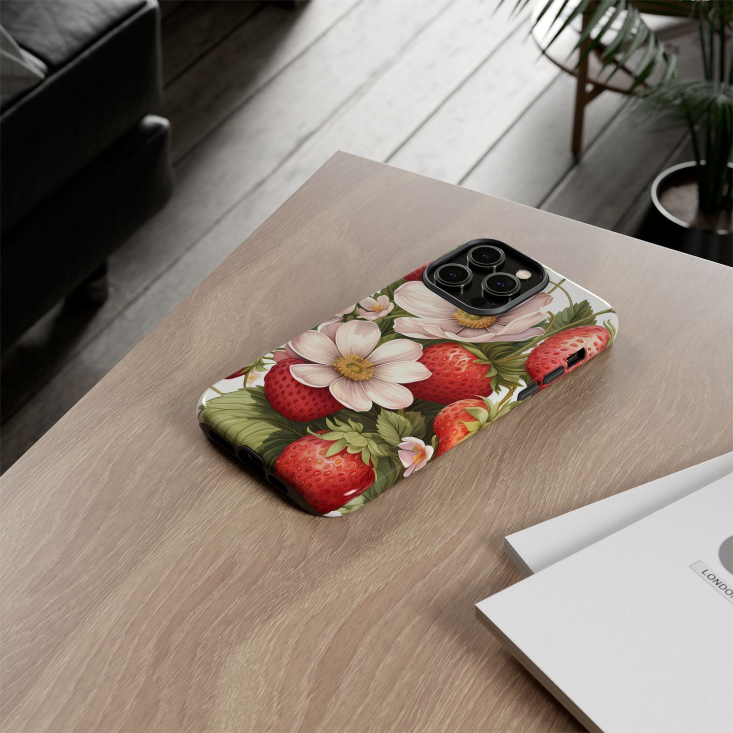 Strawberry Blossom Phone Case — Floral Protective Tough Case - Ramshackle Shack