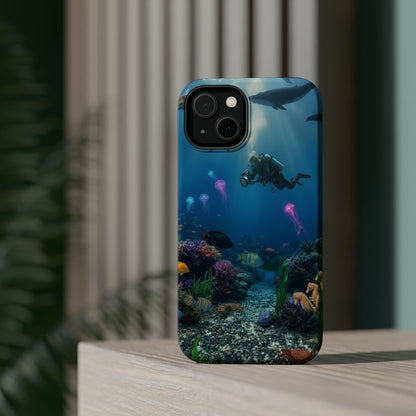 Underwater Diver Phone Case — Magnetic Impact‑Resistant Ocean Design