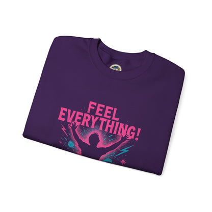 Crewneck Sweatshirt — "Feel Everything! Revive & Rebel" Inspirational Graphic - Ramshackle Shack