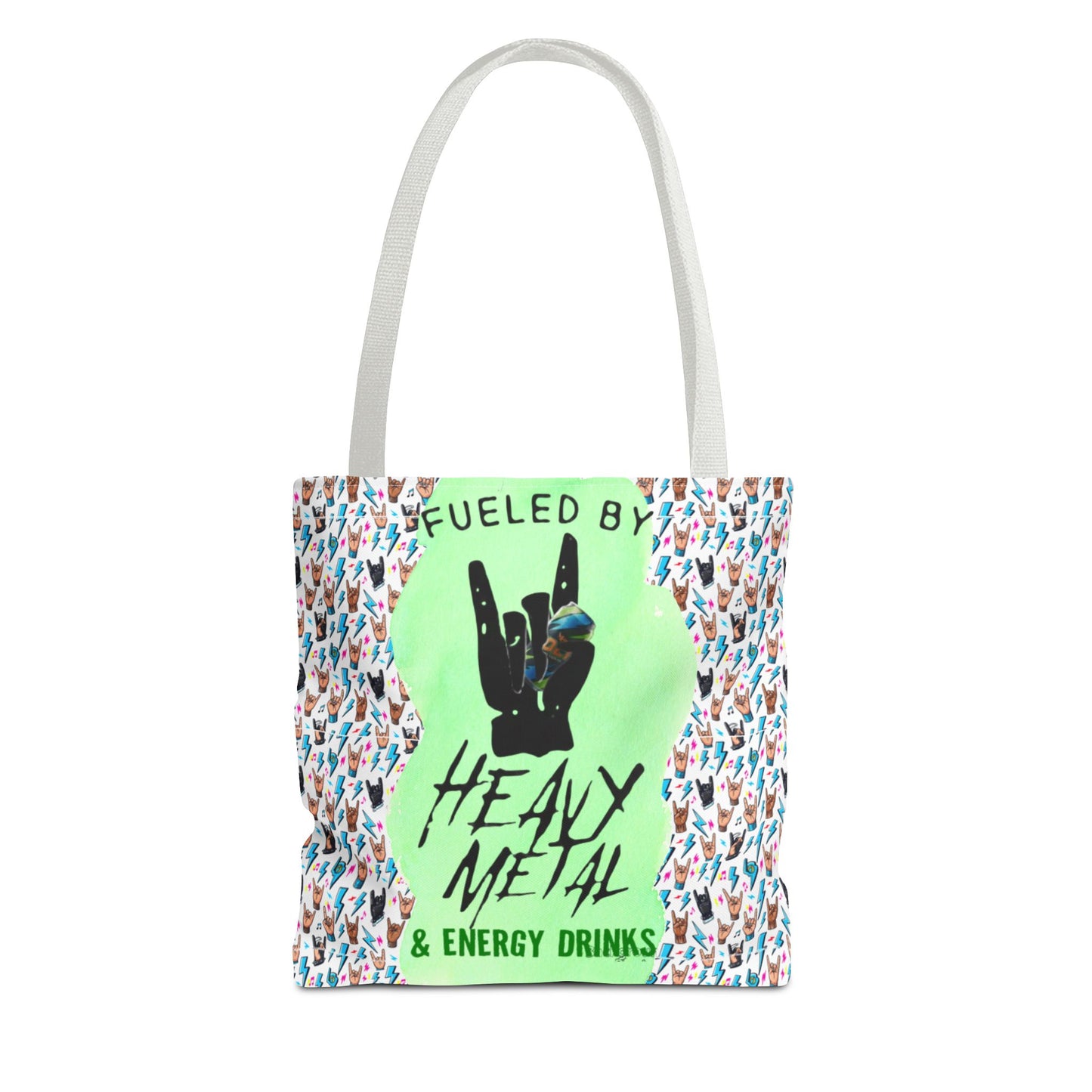 Heavy Metal & Energy Drinks Tote Bag — Neon Rock Energy Design - Ramshackle Shack