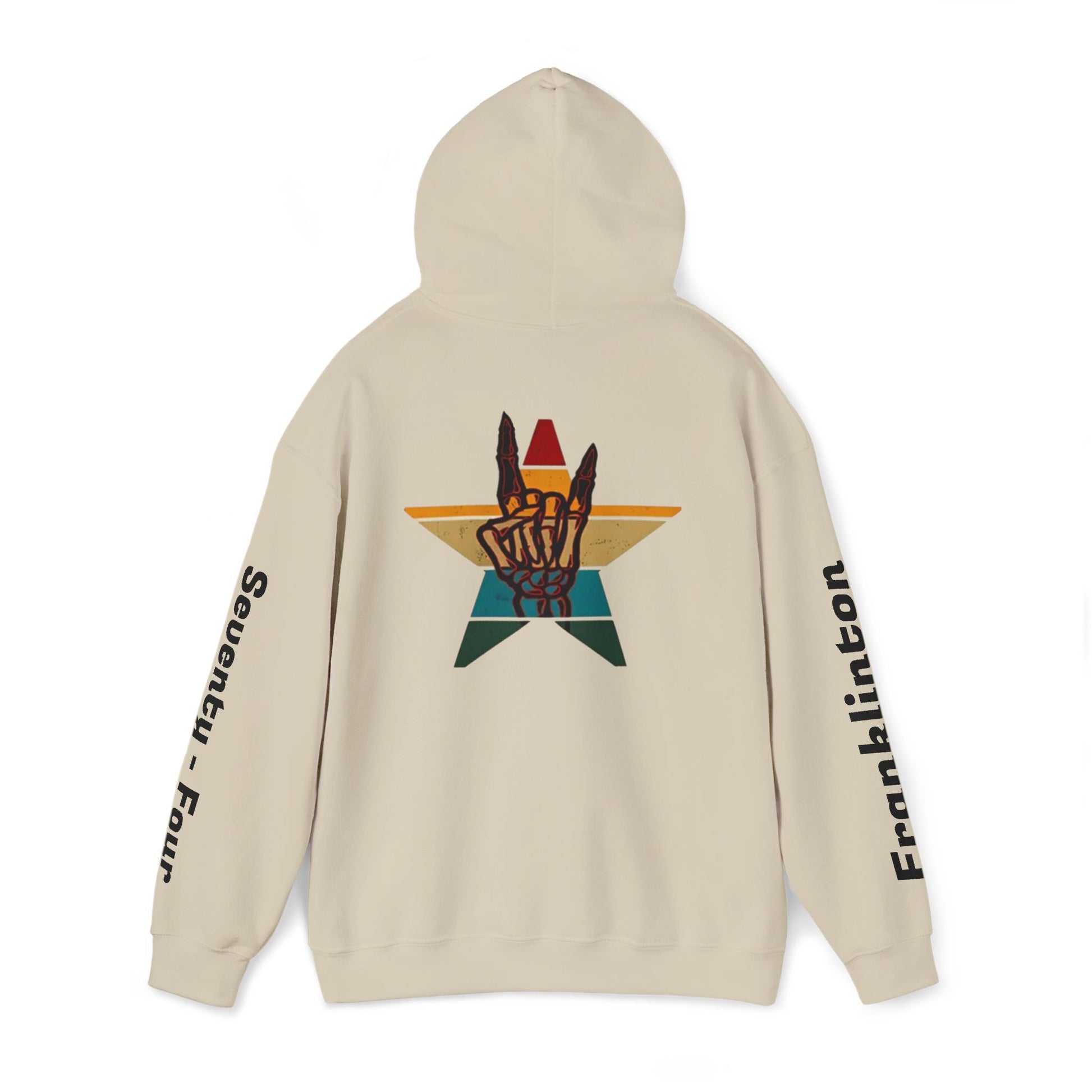 Rockin' Into My [70's] Hooded Sweatshirt — Custom Name & Age Guitar Birthday Design - Ramshackle Shack