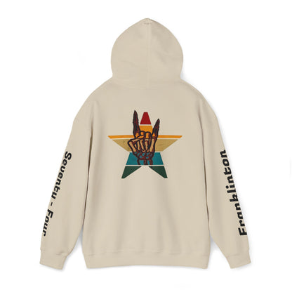 Rockin' Into My [70's] Hooded Sweatshirt — Custom Name & Age Guitar Birthday Design - Ramshackle Shack