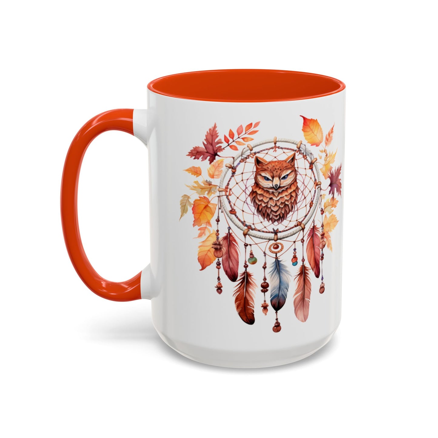 Autumn Owl Dreamcatcher Mug — Fall Leaves Coffee Cup (11oz & 15oz) - Ramshackle Shack