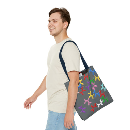 Balloon Dog Pattern Tote Bag – Colorful Pop Art Reusable Shopper - Ramshackle Shack