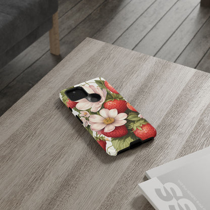 Strawberry Blossom Phone Case — Floral Protective Tough Case - Ramshackle Shack