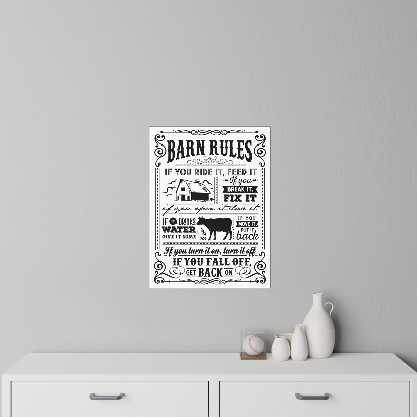 Barn Rules Wall Decal — Rustic Farmhouse Horse & Stable Sign - Ramshackle Shack