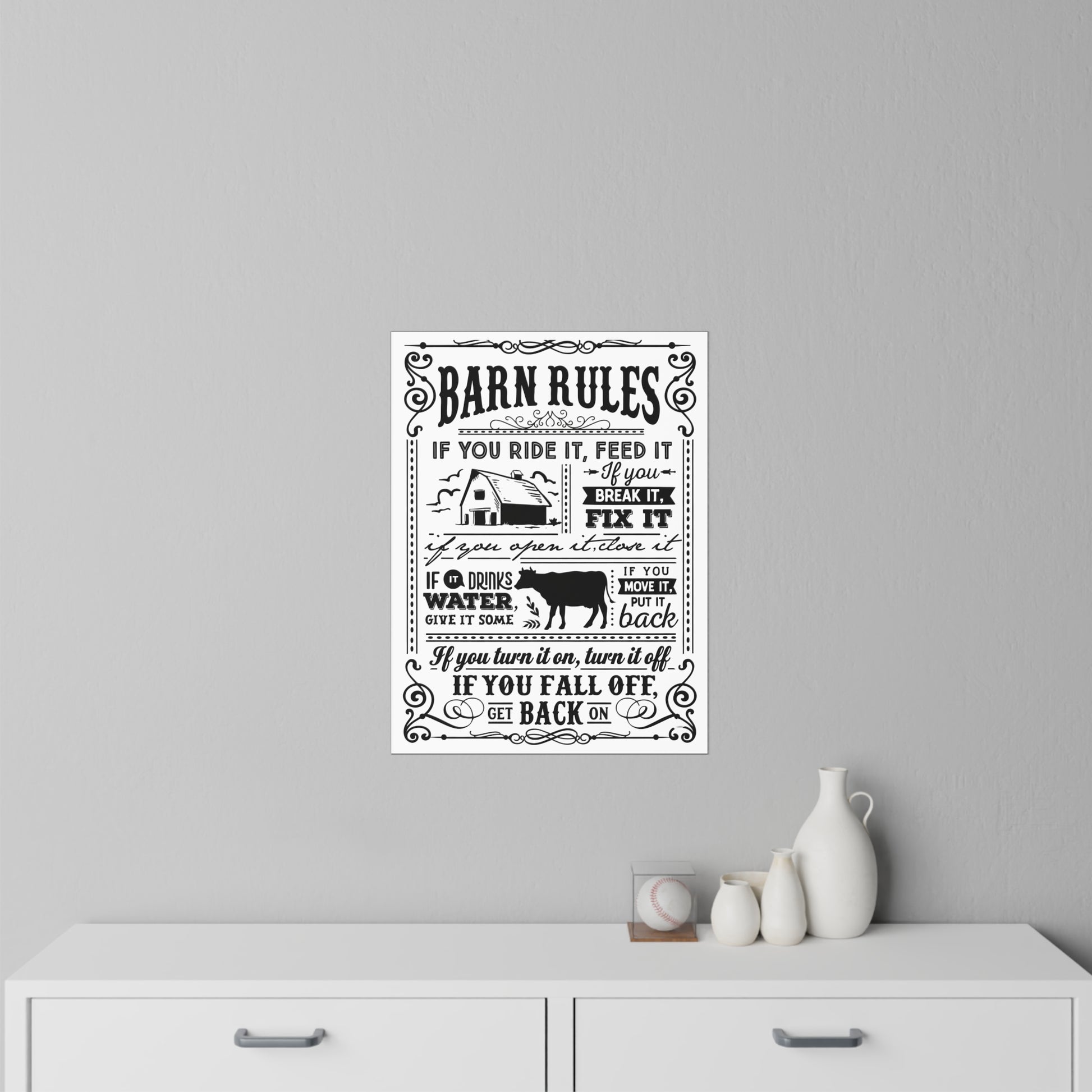 Barn Rules Wall Decal — Rustic Farmhouse Horse & Stable Sign - Ramshackle Shack