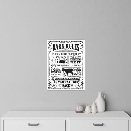 Barn Rules Wall Decal — Rustic Farmhouse Horse & Stable Sign - Ramshackle Shack