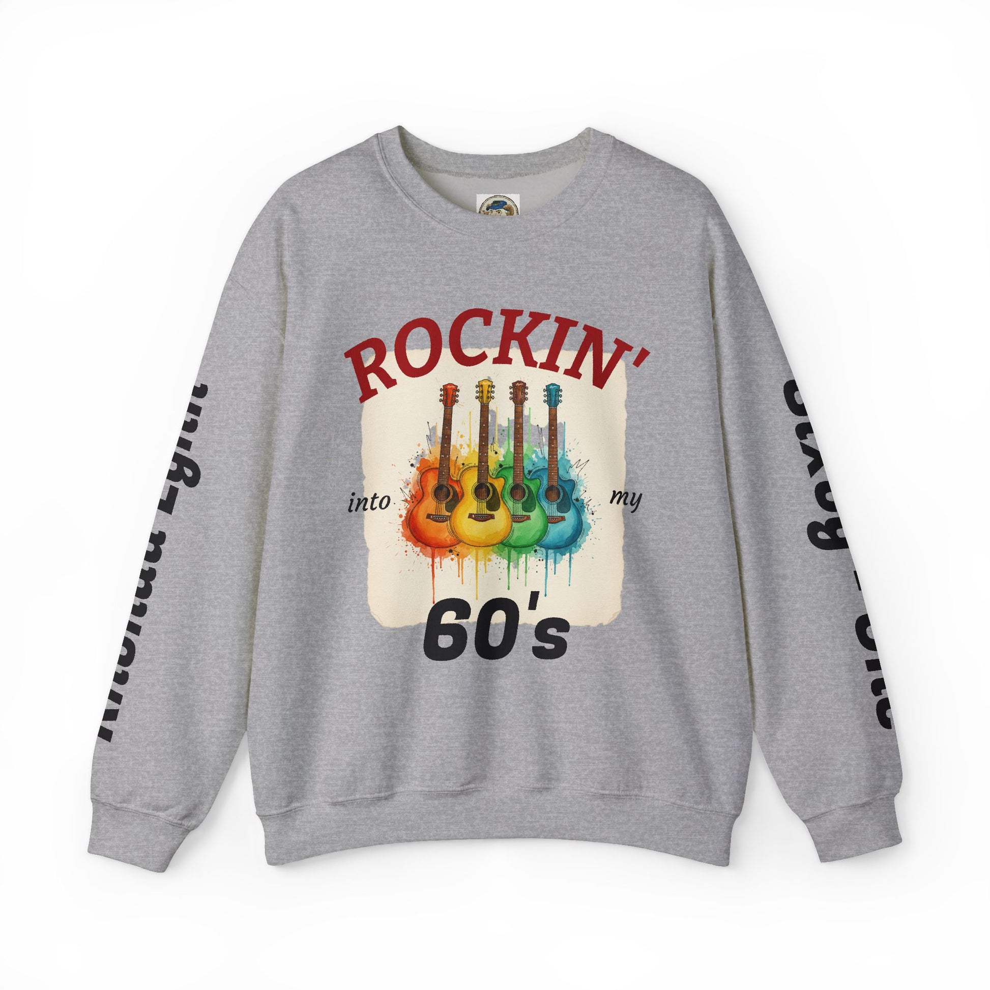 Rockin' Into My 60's Sweatshirt — Custom Age & Name Guitar Crewneck - Ramshackle Shack