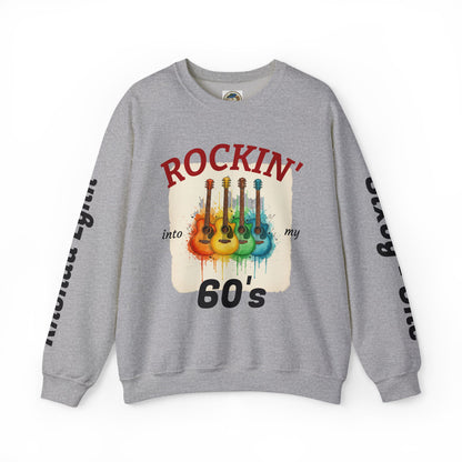 Rockin' Into My 60's Sweatshirt — Custom Age & Name Guitar Crewneck - Ramshackle Shack