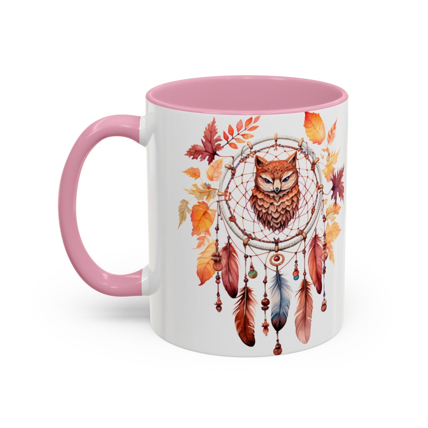 Autumn Owl Dreamcatcher Mug — Fall Leaves Coffee Cup (11oz & 15oz) - Ramshackle Shack