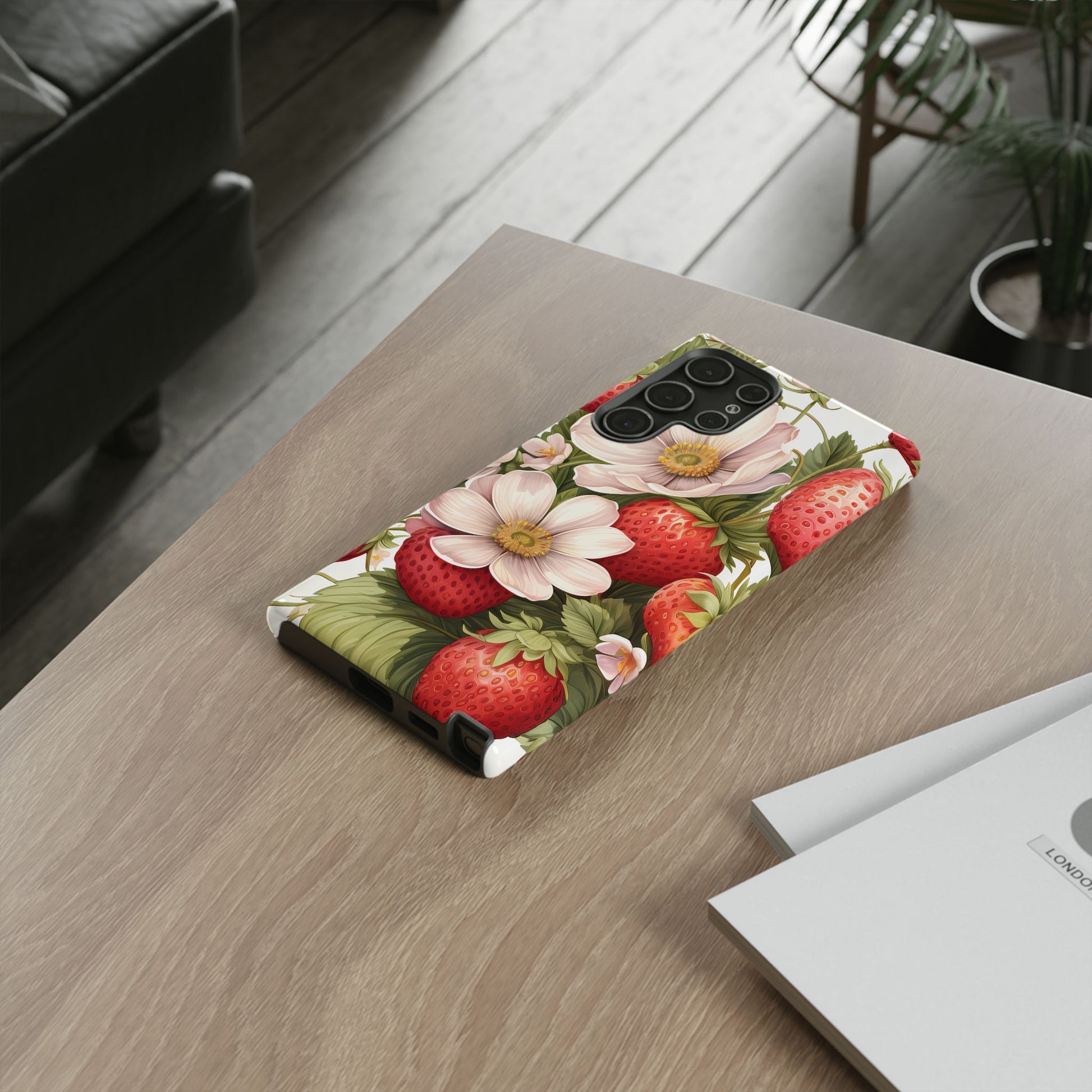 Strawberry Blossom Phone Case — Floral Protective Tough Case - Ramshackle Shack
