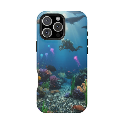 Underwater Diver Phone Case — Magnetic Impact‑Resistant Ocean Design