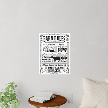 Barn Rules Wall Decal — Rustic Farmhouse Horse & Stable Sign - Ramshackle Shack