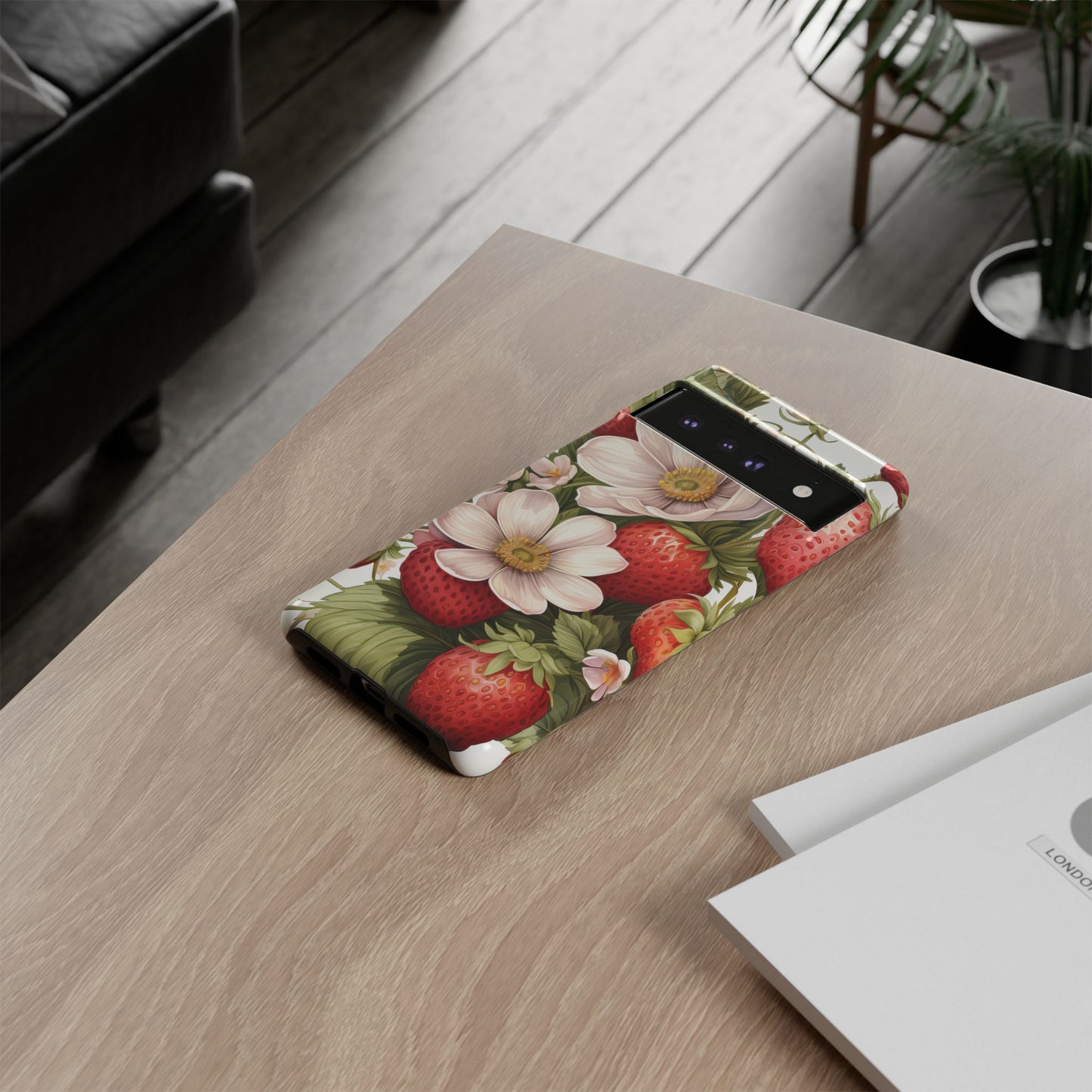 Strawberry Blossom Phone Case — Floral Protective Tough Case - Ramshackle Shack
