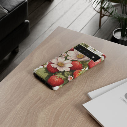 Strawberry Blossom Phone Case — Floral Protective Tough Case - Ramshackle Shack