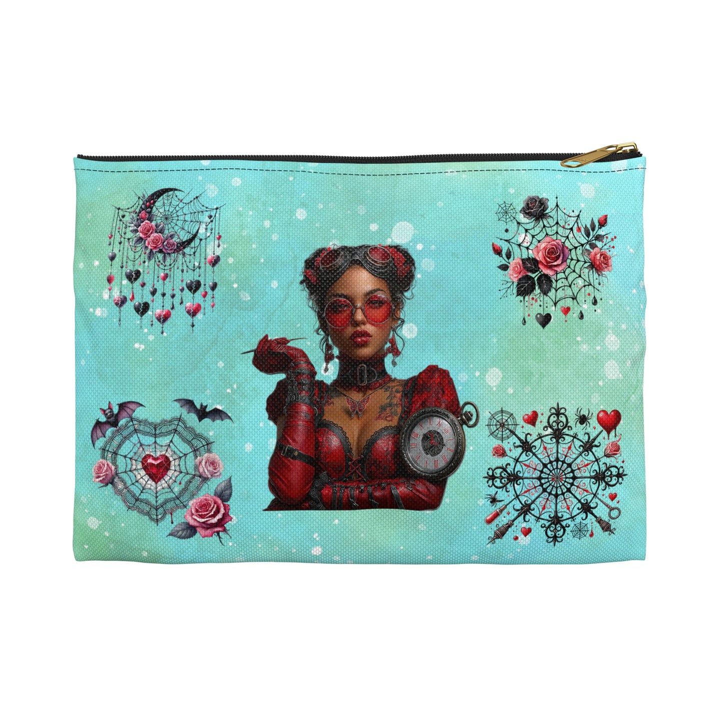 Steampunk Goth Makeup Bag — Victorian Gear Accessory Pouch - Ramshackle Shack