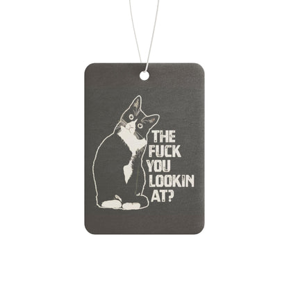 Funny Cat Car Air Freshener The F*** You Lookin At? Sassy Vehicle Air Freshener - Ramshackle Shack