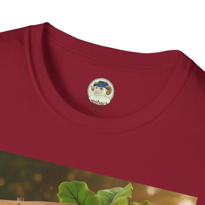 Unisex softstyle T-shirt featuring a humorous beetroot graphic design, ideal for casual wear and vibrant style.
