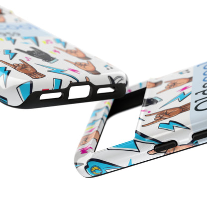 Retro Rock 'Oldscool 1959' Phone Case – Lightning & Rock Hand Pattern - Ramshackle Shack
