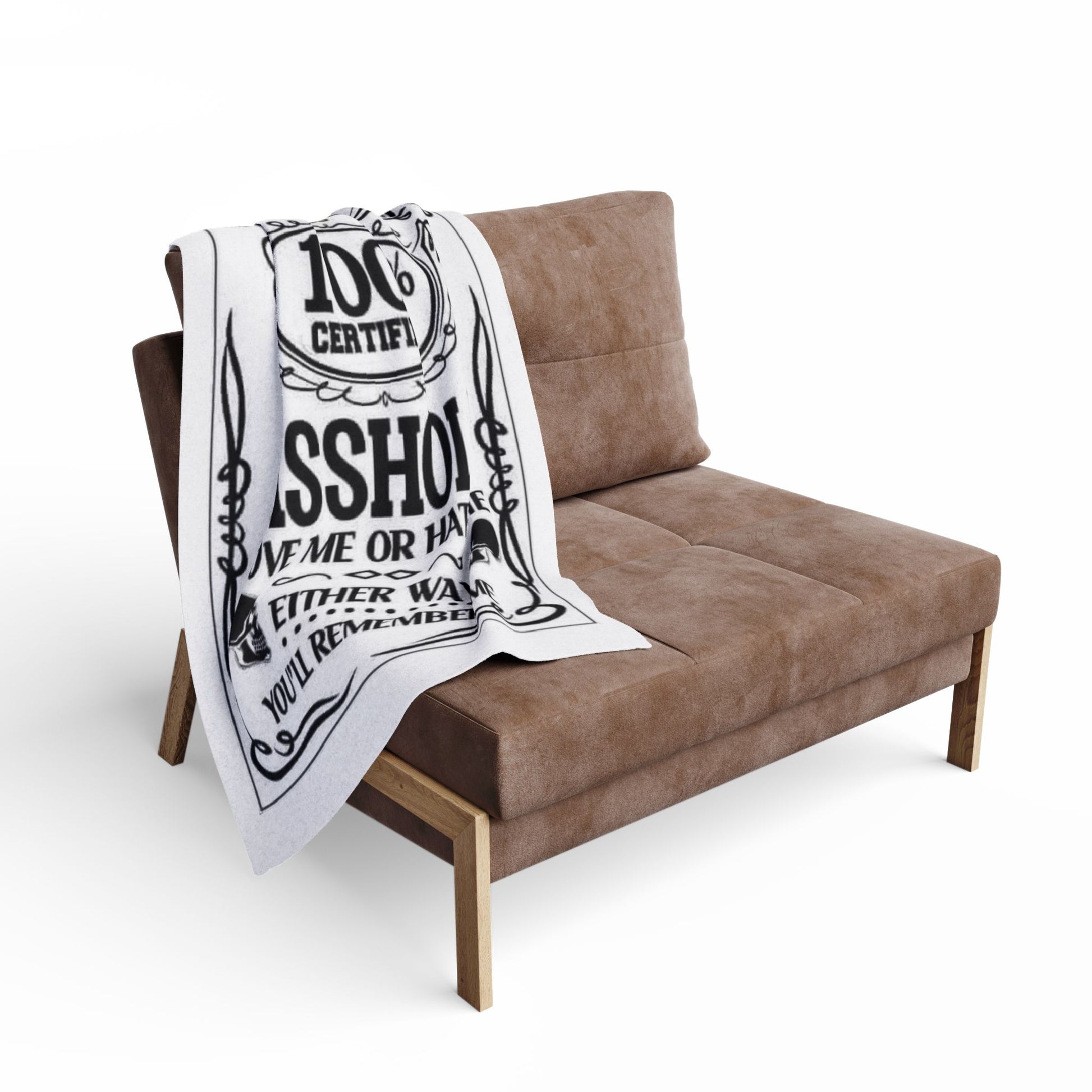 Arctic Fleece Blanket — "100% Certified Asshole" Funny Novelty Throw Blanket - Ramshackle Shack