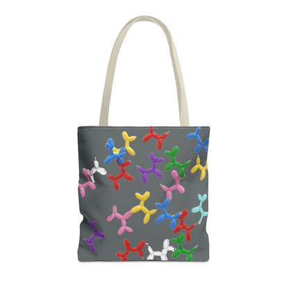 Balloon Dog Pattern Tote Bag – Colorful Pop Art Reusable Shopper - Ramshackle Shack