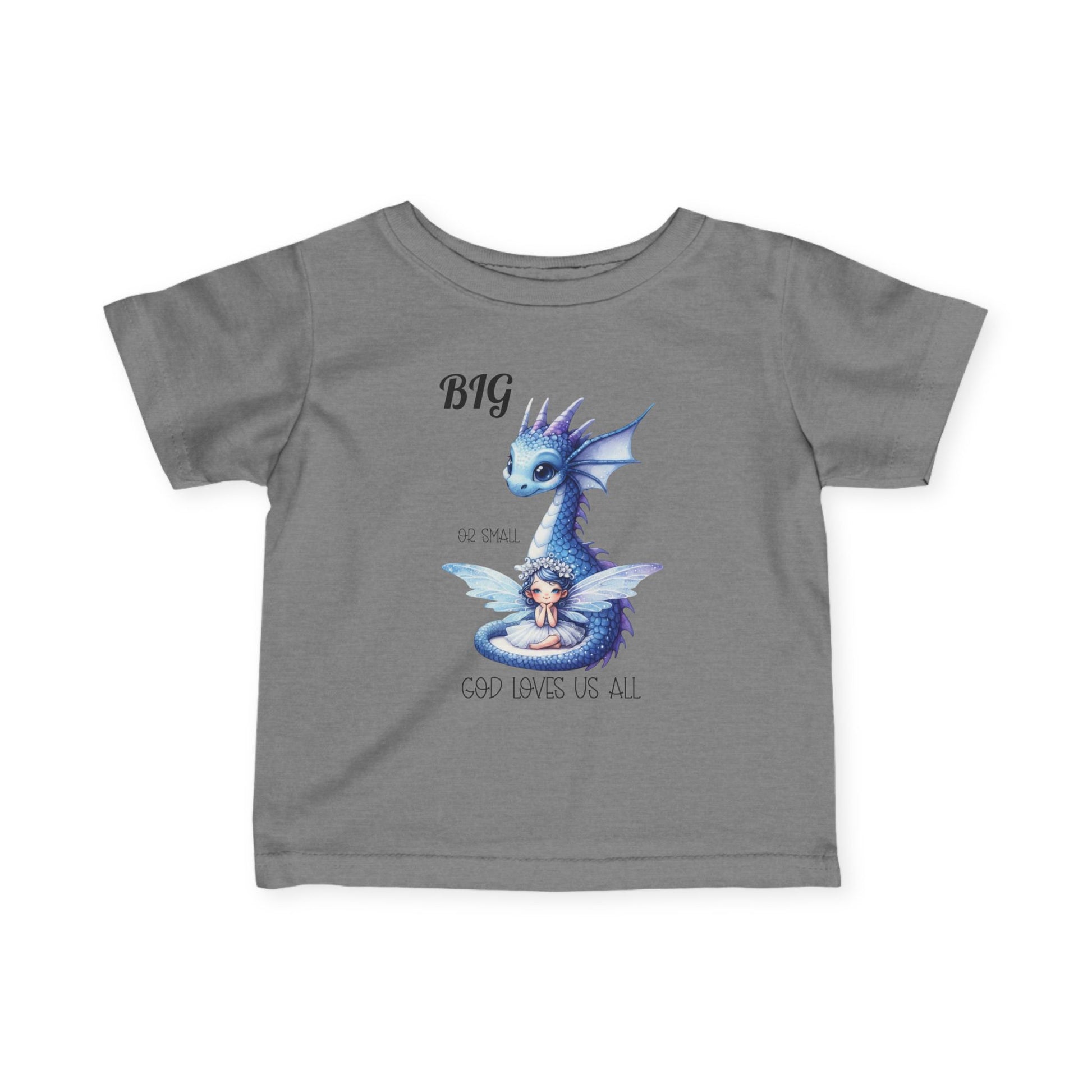 Infant Tee — Baby Dragon & Fairy "BIG or small" "God loves us all" - Ramshackle Shack