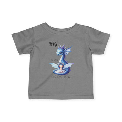 Infant Tee — Baby Dragon & Fairy "BIG or small" "God loves us all" - Ramshackle Shack