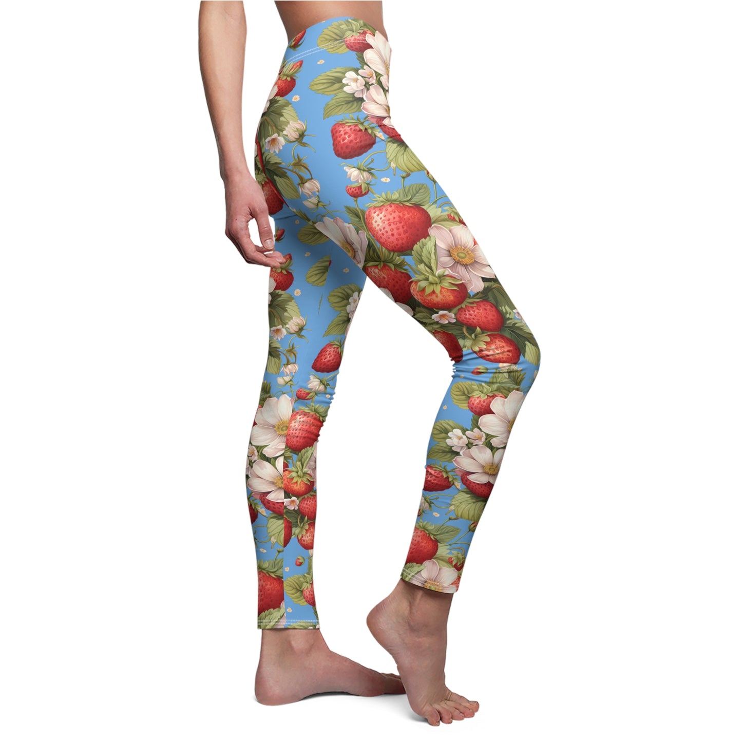 Strawberry Blossom Leggings — Floral All-Over Print Women’s Leggings - Ramshackle Shack