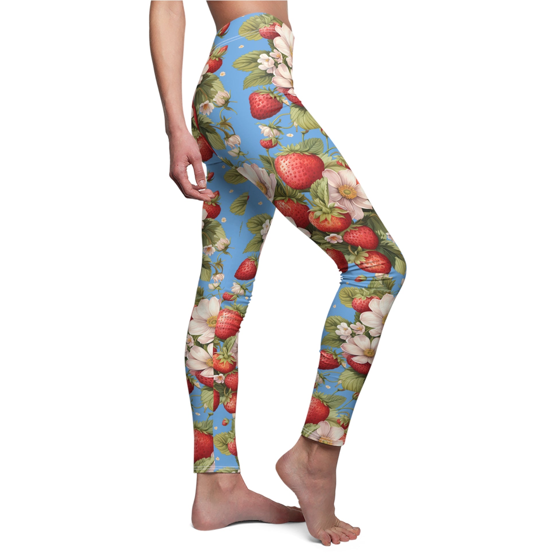 Strawberry Blossom Leggings — Floral All-Over Print Women’s Leggings - Ramshackle Shack