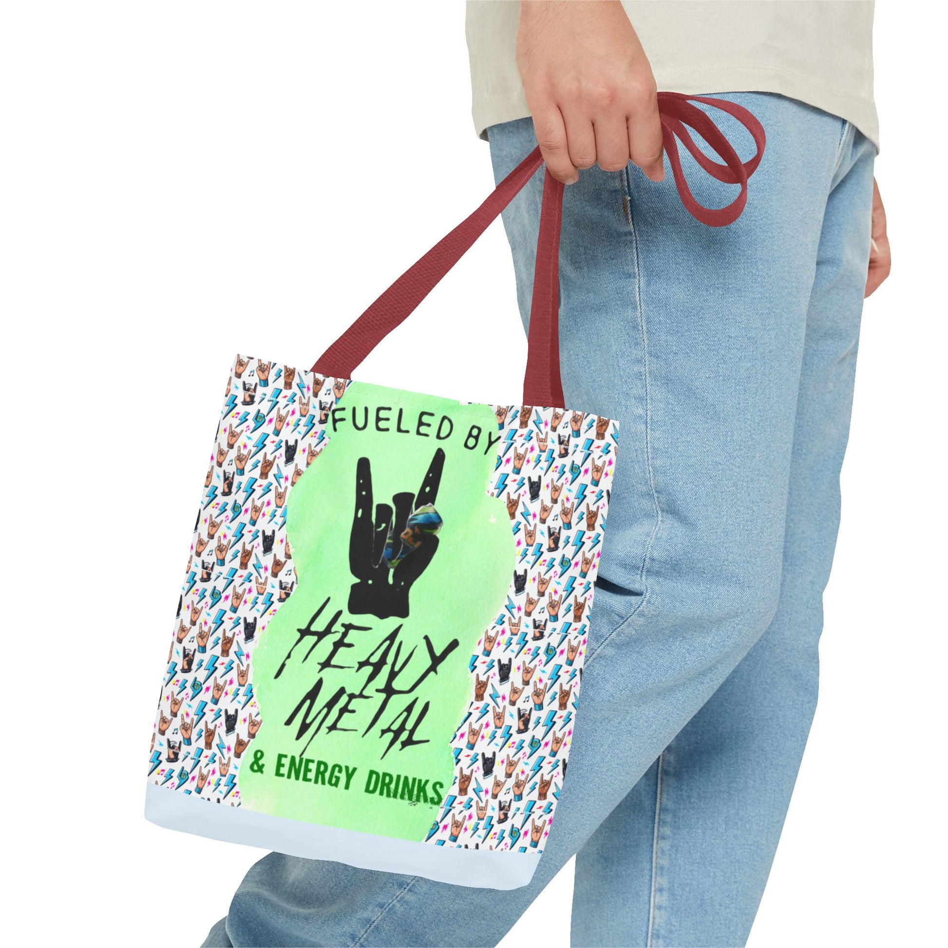 Heavy Metal & Energy Drinks Tote Bag — Neon Rock Energy Design - Ramshackle Shack
