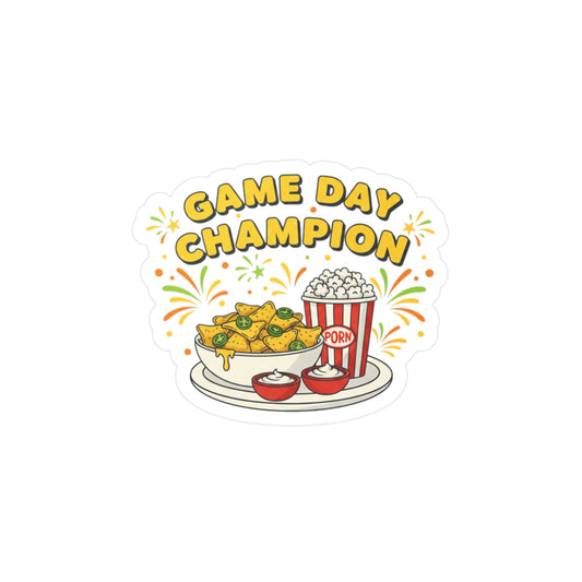 Game Day Champion Sticker | Super Bowl Party, Game Day Humor - Ramshackle Shack