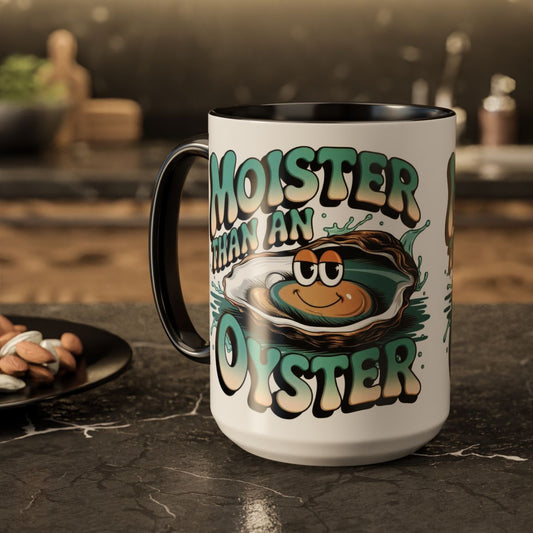 Moister Than An Oyster Coffee Mug — Funny Retro Oyster Seafood Gift (11oz, 15oz) - Ramshackle Shack