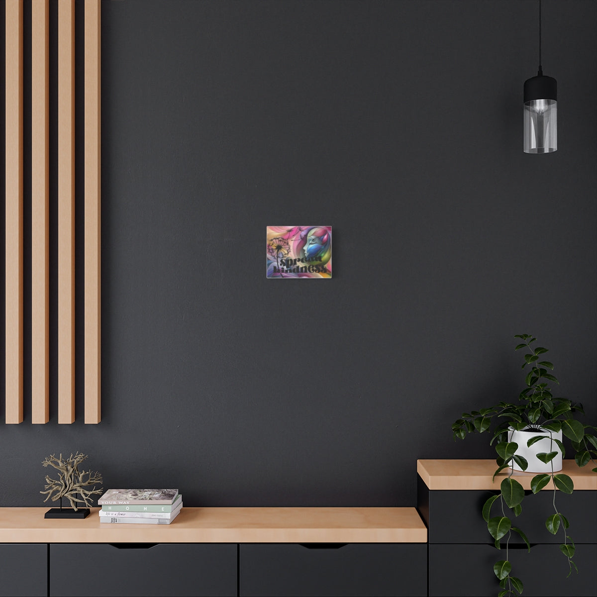 Spread Kindness Canvas Wall Art – Colorful Dandelion & Woman Portrait - Ramshackle Shack