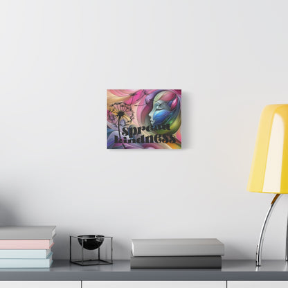 Spread Kindness Canvas Wall Art – Colorful Dandelion & Woman Portrait - Ramshackle Shack