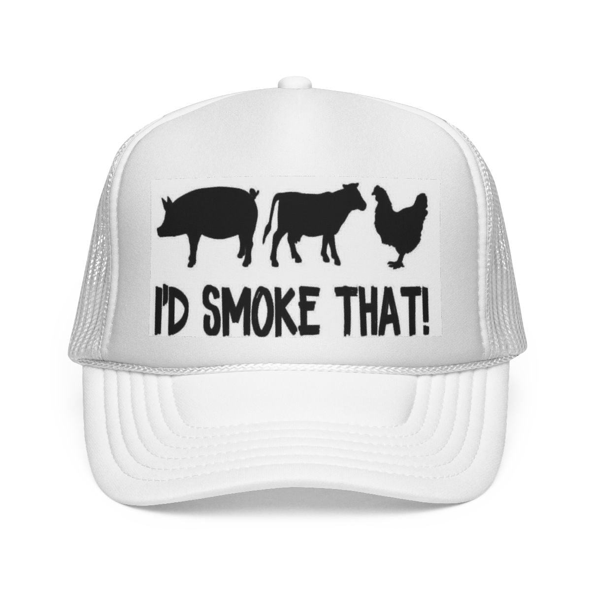 Farm Animal Silhouette Trucker Cap — "I'd Smoke That" Design - Ramshackle Shack