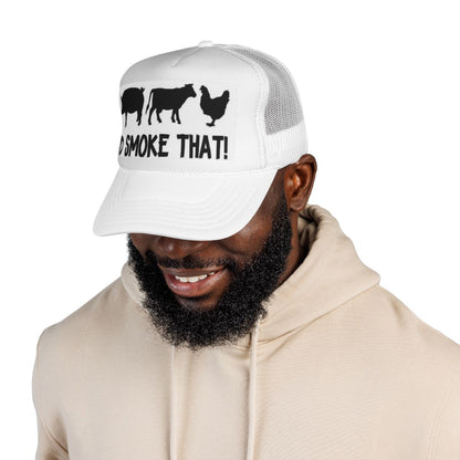 Farm Animal Silhouette Trucker Cap — "I'd Smoke That" Design - Ramshackle Shack