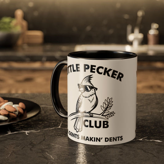 Funny 'Little Pecker Club' Coffee Mug — 11oz/15oz Ceramic Novelty Cup - Ramshackle Shack