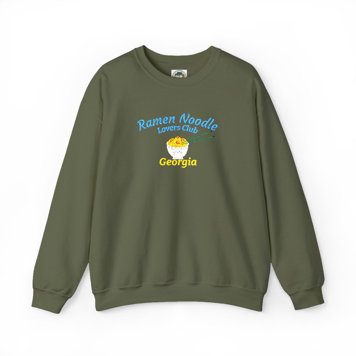 Ramen Noodle Lovers Club Embroidered Sweatshirt — Cute Bowl & Chopsticks - Ramshackle Shack